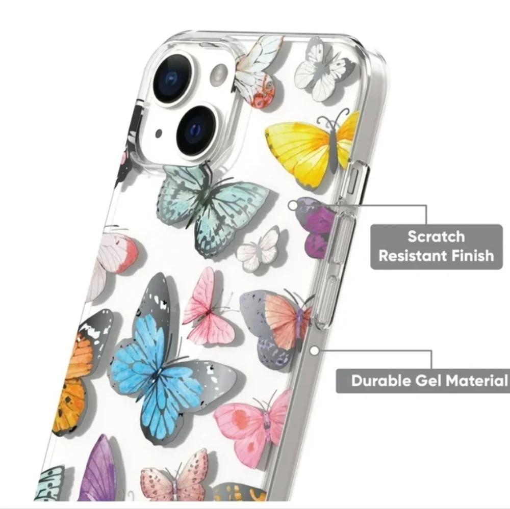 onn. Butterfly Phone Case for iPhone 14 Pro Max with 4' Drop Protection